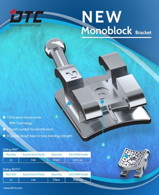 Mini DTC ortho-orthodontique supports métalliques Brace tissu ortho pour la performance Roth / MBT