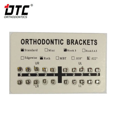 Durée de conservation de 3 ans Série douce Orthodontique Roth Bracket 0,018 &quot; avec 0,018&quot; fente