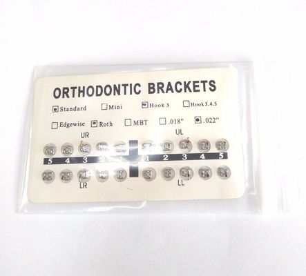 Durée de conservation de 3 ans Série douce Orthodontique Roth Bracket 0,018 &quot; avec 0,018&quot; fente