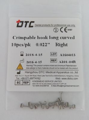 0.018'/0.022' DTC Orthodontie dentaire Crochet en acier inoxydable à crochets courts Crochets longs ou en spirale