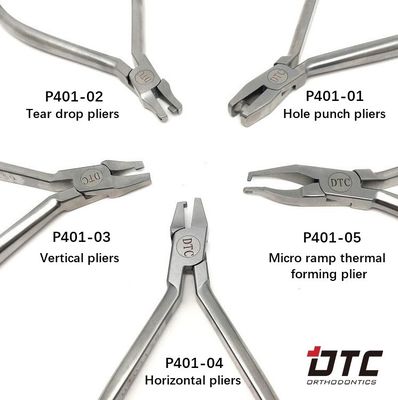 Acier inoxydable DTC Orthodontie dentaire Micro rampe thermique formant des pinces d'alignement claires